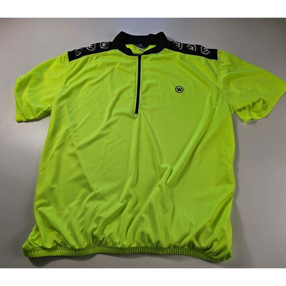 Canari size XXL 2XL high visibility neon yellow cycling 1/4 zip w/ pockets light - Picture 4 of 8